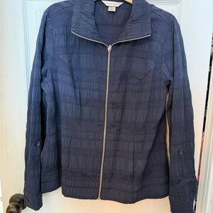 Christopher & Banks Textured Navy Bomber Jacket